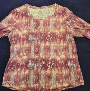 Sonoma Women's Blouse in Pink and Cream Pattern